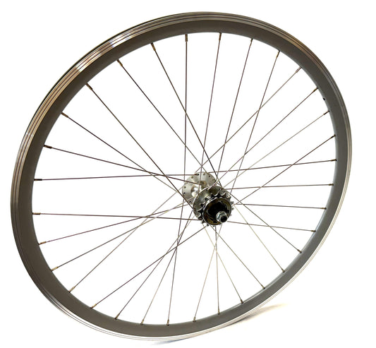 Single Speed Grey Rear Wheel 700c 32 Spoke + 16t Freewheel 120mm rear Bolt On