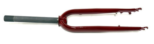 Raleigh 1 1/8" 26" Threaded Steel Bike Fork 100mm QR Disc Axle-Crown 410mm Red