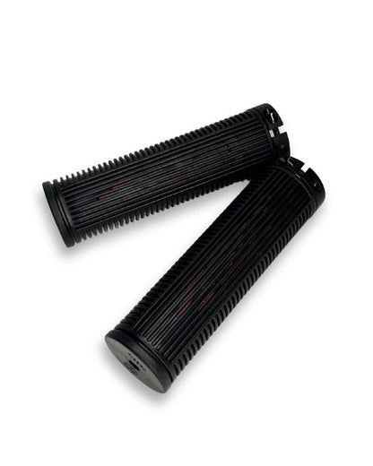 Lot of 3 Lock-On Bike Grips 120mm Ribbed Rubber MTB Handlebar Single Clamp