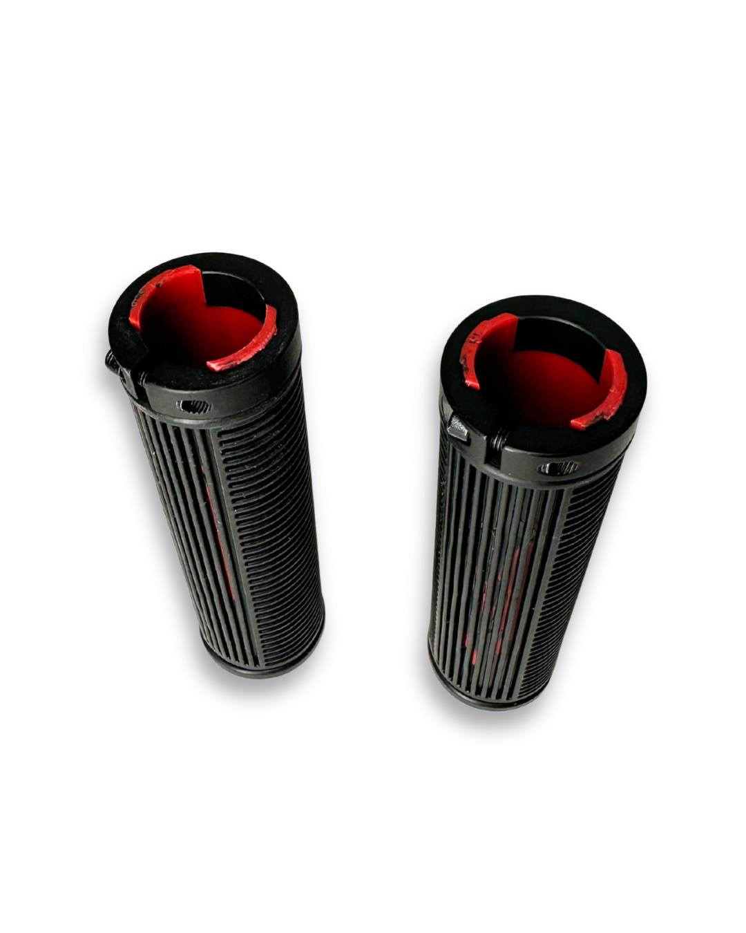 Lot of 3 Lock-On Bike Grips 120mm Ribbed Rubber MTB Handlebar Single Clamp