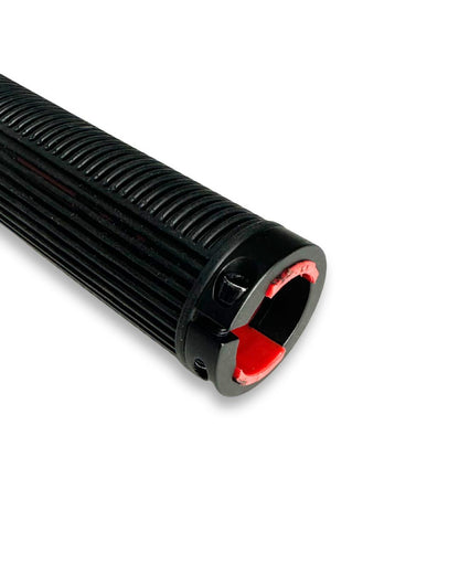 Lock-On Bike Grips 120mm Ribbed Rubber MTB Handlebar Single Clamp