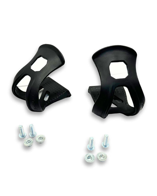 EVO Strapless Double Toe Clips – Black Resin Toe Clips (Pair)