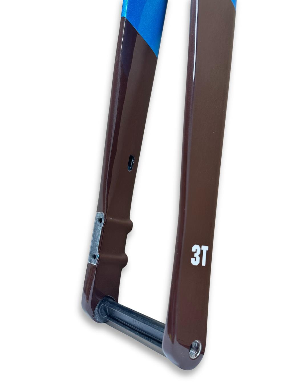 3T Exploro RaceMax Carbon Gravel Fork — 700c Disc 380mm A-C Blue/Brown