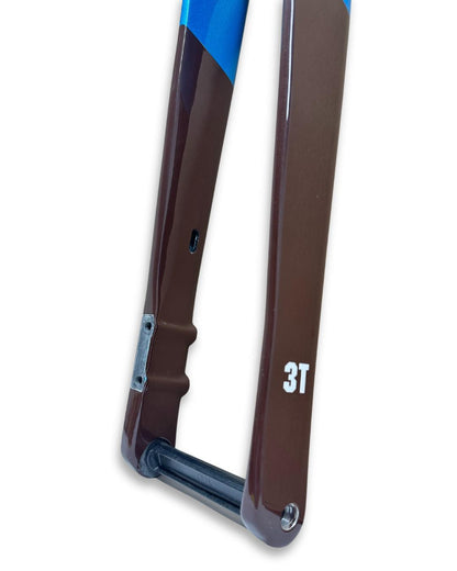 3T Exploro RaceMax Carbon Gravel Fork — 700c Disc 380mm A-C Blue/Brown