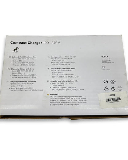 Bosch Compact Charger 2A 36V eBike Battery Charger BCS230