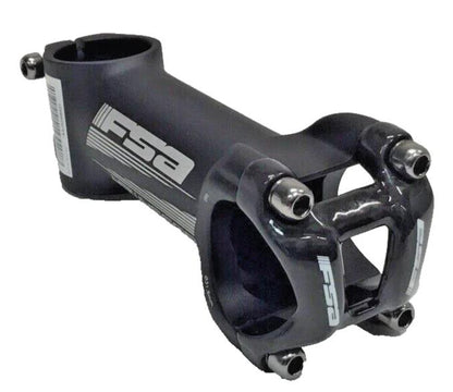 Black alloy bike stem 110mm 31.8mm clamp 6 degree with carbon faceplate lightweight