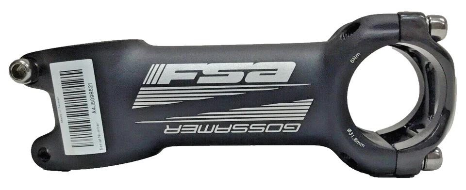 Black alloy bike stem 110mm 31.8mm clamp 6 degree with carbon faceplate lightweight