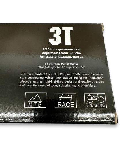 1/4 inch adjustable torque wrench set 3-15 Nm with hex bits 2-6 mm and Torx T25, bike tool kit