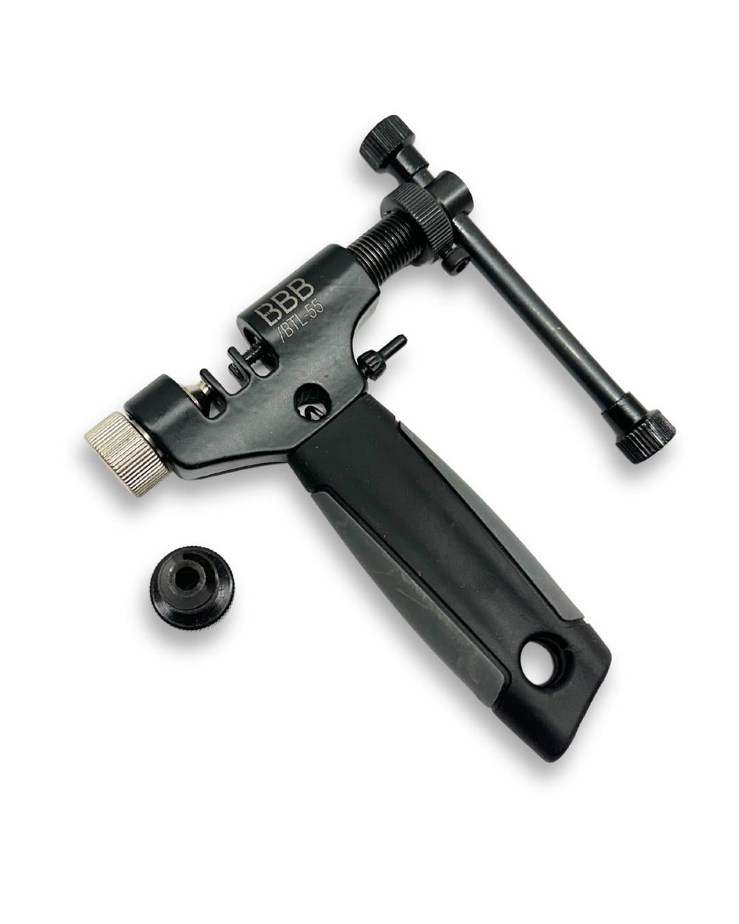 Bike chain maintenance tool kit including chain breaker tool, quick-link pliers, and chain scrubber cleaner