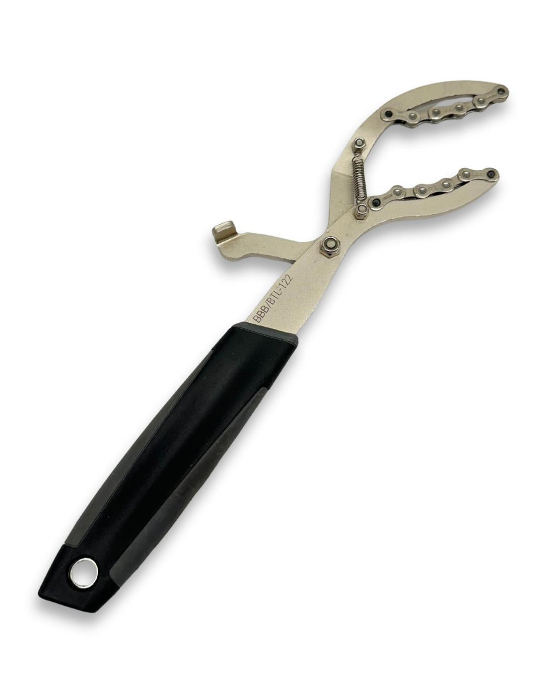 Drivetrain tool kit with chain whip, cassette lockring remover, T-RexGrip pliers, and LinkFix master-link tool