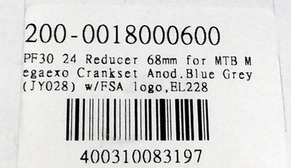 FSA BB PF30 to MegaExo bottom bracket reducer for MTB cranks alloy adapter