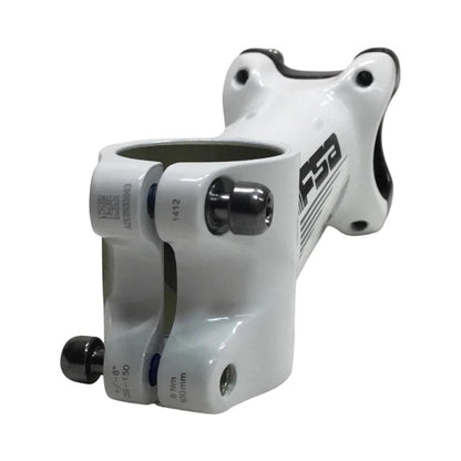 White alloy bike stem 100mm 31.8mm clamp 6 degree with carbon faceplate lightweight