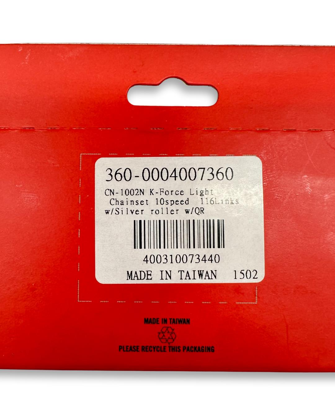 2-pack FSA K-Force Light 10-speed chains, 116 links each, nickel-plated with quick link