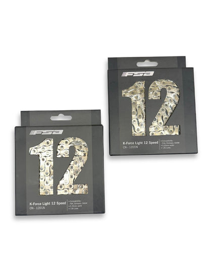 2-pack FSA K-Force Light 12-speed MTB chains, 116 links each, with DriveLink connector