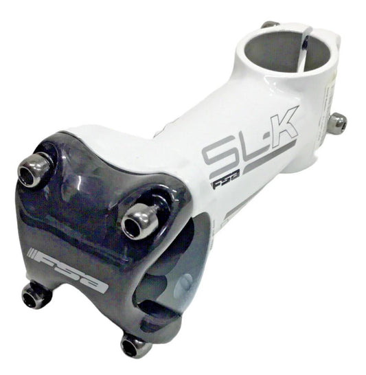 FSA SL-K alloy stem 100mm ±6° for 31.8mm handlebars and 1-1/8 inch steerer in white 160g for road and MTB