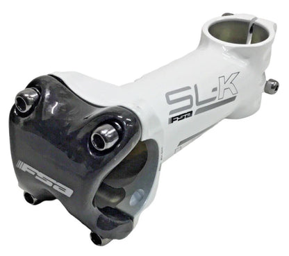 White alloy bike stem 110mm 31.8mm clamp 6 degree with carbon faceplate