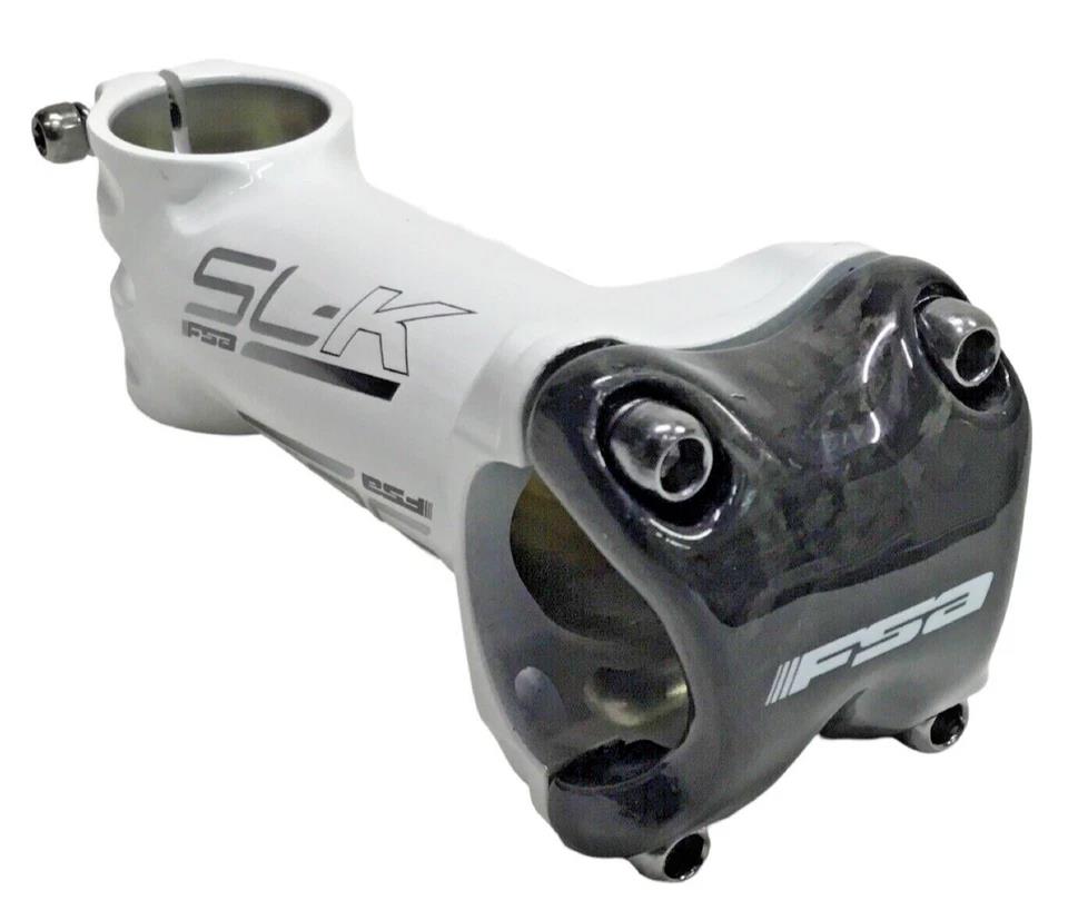White alloy bike stem 110mm 31.8mm clamp 6 degree with carbon faceplate