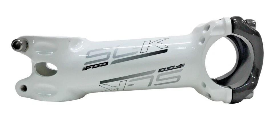 White alloy bike stem 110mm 31.8mm clamp 6 degree with carbon faceplate