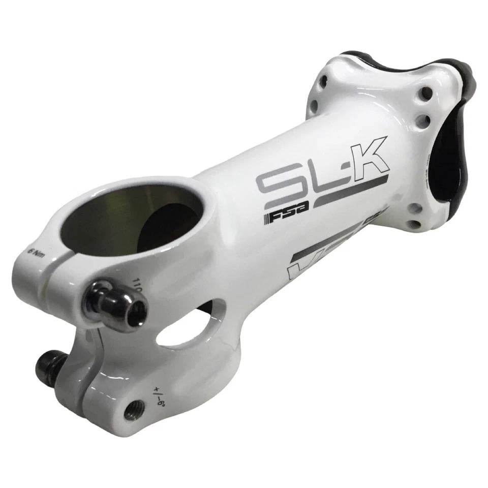 White alloy bike stem 110mm 31.8mm clamp 6 degree with carbon faceplate