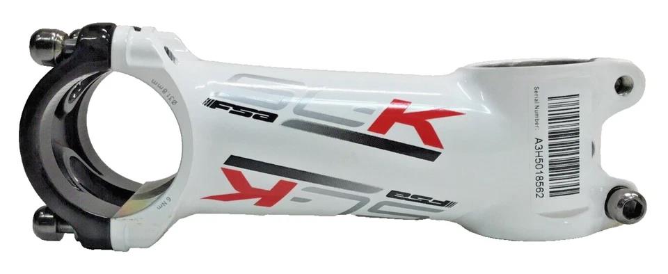 FSA SL-K stem 100mm with 31.8mm clamp ±6° for 1-1/8 inch steerer alloy with carbon faceplate in white