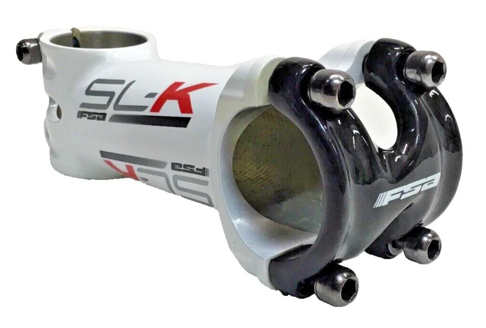 FSA SL-K stem 100mm with 31.8mm clamp ±6° for 1-1/8 inch steerer alloy with carbon faceplate in white