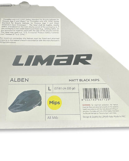 Limar Alben MIPS mountain bike helmet, Matte Black, size Large 57–61 cm, 22 vents