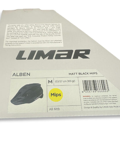 Limar Alben MIPS mountain bike helmet, Matte Black, size Medium 53–57 cm, 22 vents