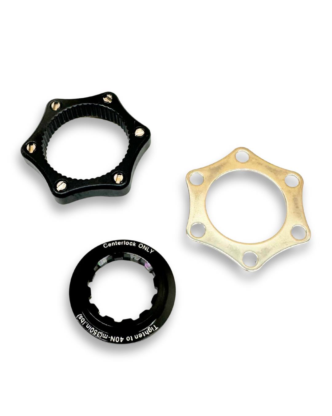 Problem Solvers BR0381 centerlock to 6-bolt disc rotor adapter with lockring, AL-6061 T6
