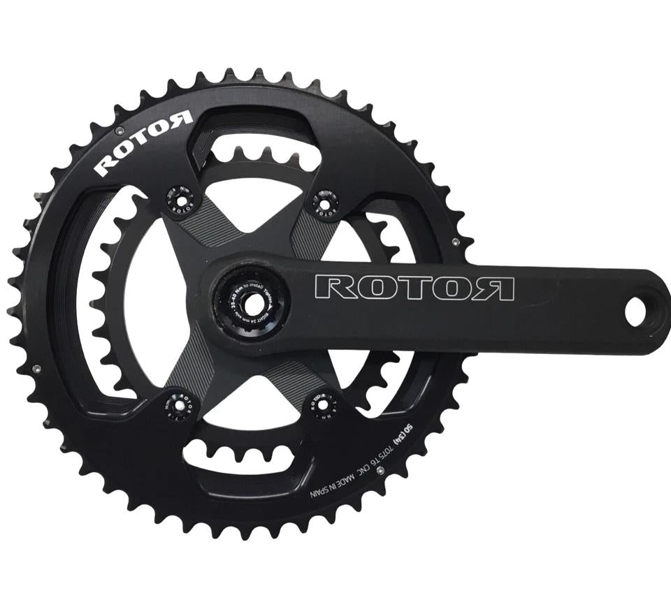Rotor NS24 road crankset with 50/34T chainrings, 175mm arms, 24mm spindle, 110x4 BCD for 10/11-speed drivetrains