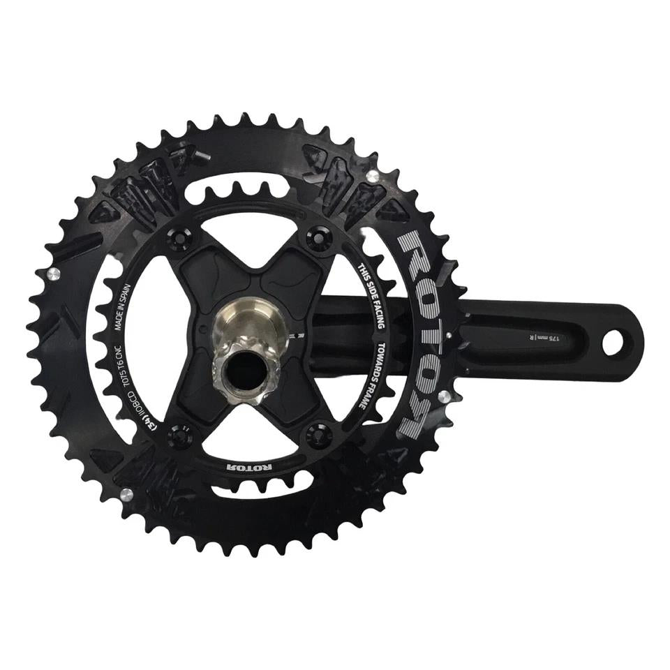 Rotor NS24 road crankset with 50/34T chainrings, 175mm arms, 24mm spindle, 110x4 BCD for 10/11-speed drivetrains