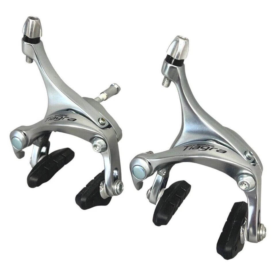 Shimano Tiagra BR-4600 road bike brake caliper set, front and rear, silver dual-pivot rim brakes for reliable stopping power