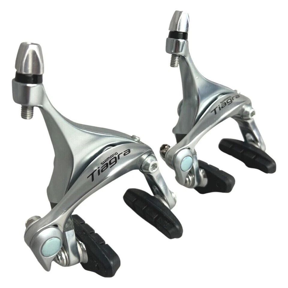 Shimano Tiagra BR-4600 road bike brake caliper set, front and rear, silver dual-pivot rim brakes for reliable stopping power