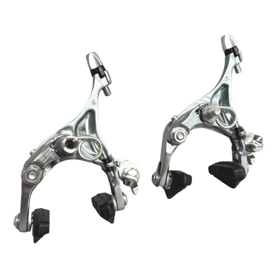 Shimano Tiagra BR-4600 road bike brake caliper set, front and rear, silver dual-pivot rim brakes for reliable stopping power