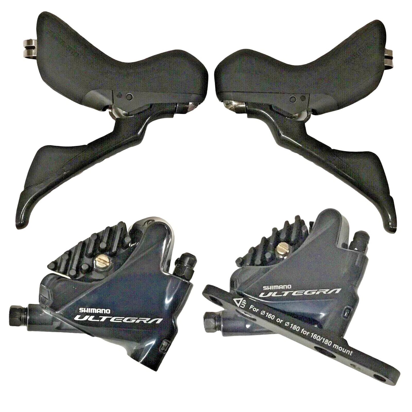 Shimano Ultegra ST-R8020 / BR-R8070 hydraulic disc brake and shift lever set, front and rear, pre-bled road bike controls