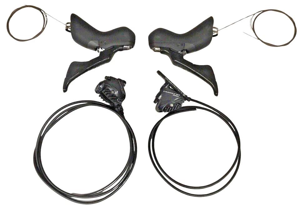 Shimano Ultegra ST-R8020 / BR-R8070 hydraulic disc brake and shift lever set, front and rear, pre-bled road bike controls