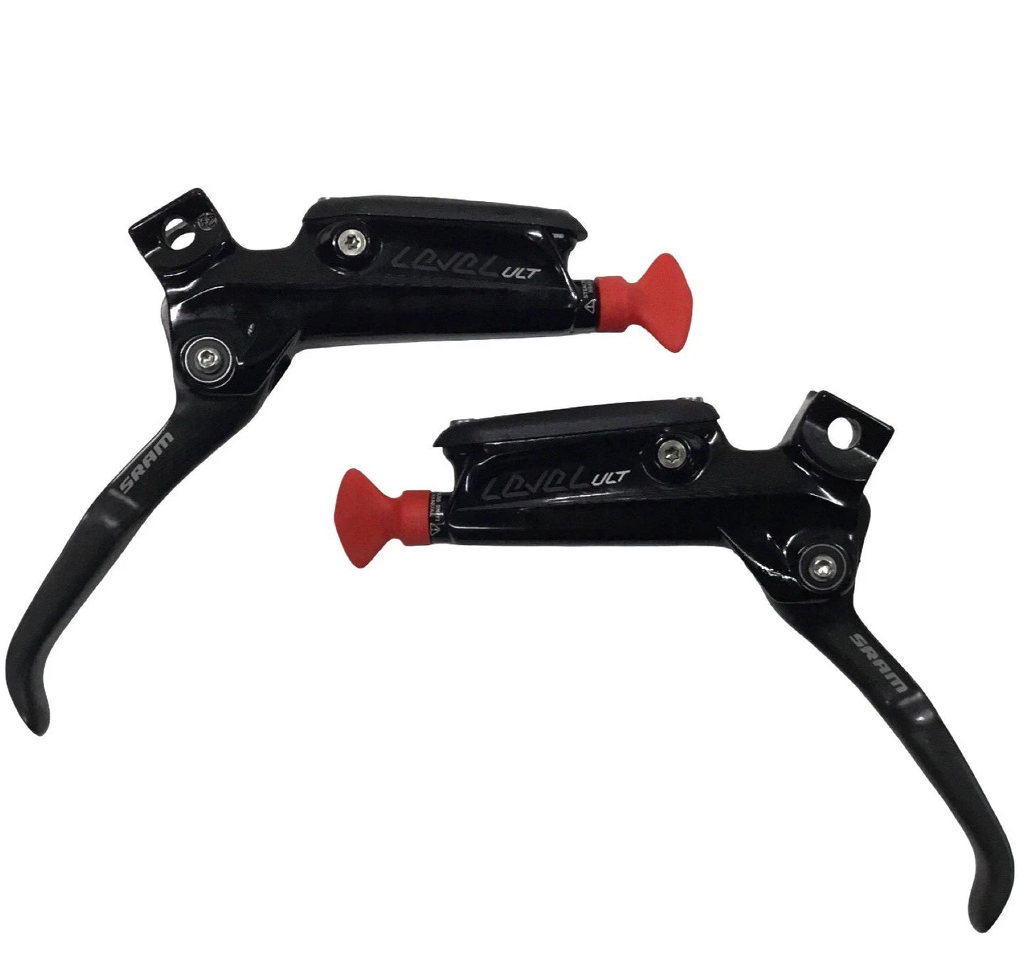 SRAM Level Ultimate disc brake set with front post mount and rear flat mount 2-piston calipers in black