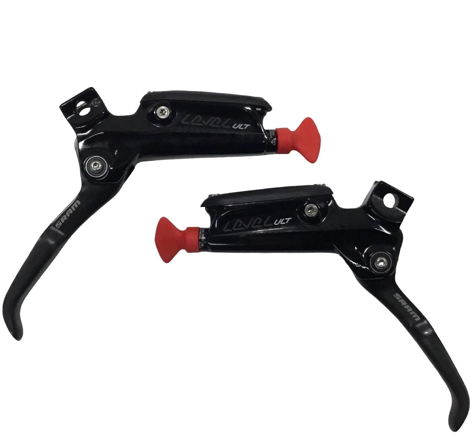 SRAM Level Ultimate disc brake set with front post mount and rear flat mount 2-piston calipers in black