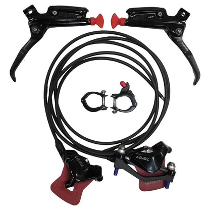 SRAM Level Ultimate disc brake set with front post mount and rear flat mount 2-piston calipers in black