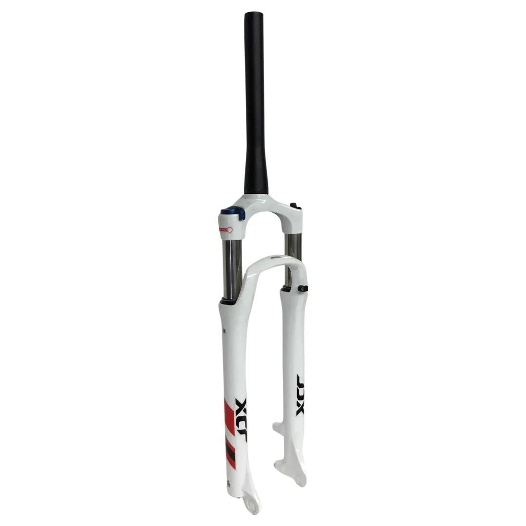 Suntour XCR 29 inch fork 80mm travel tapered QR 9x100 white MTB suspension lockout
