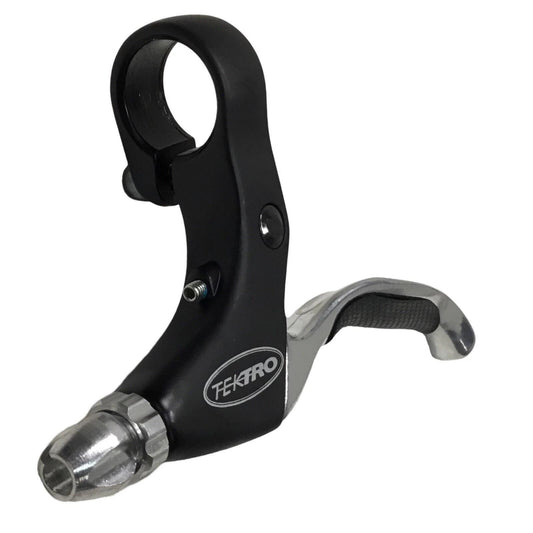 Tektro CL530 left 3-finger alloy brake lever in silver for V-brakes on 22.2mm flat handlebars