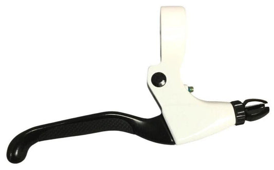 Tektro CL530 right 3-finger alloy brake lever in white and black for V-brakes on 22.2mm handlebars