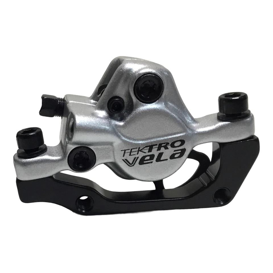 Tektro Vela hydraulic disc brake rear set with 160mm rotor and 1600mm hose, silver, for MTB or hybrid bikes