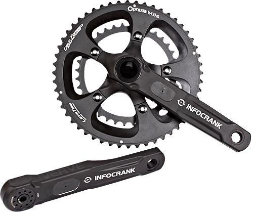 Verve InfoCrank M30 power meter crankset with 52/36T rings, 172.5mm arms, Praxis M30 spindle and bottom bracket for road/gravel