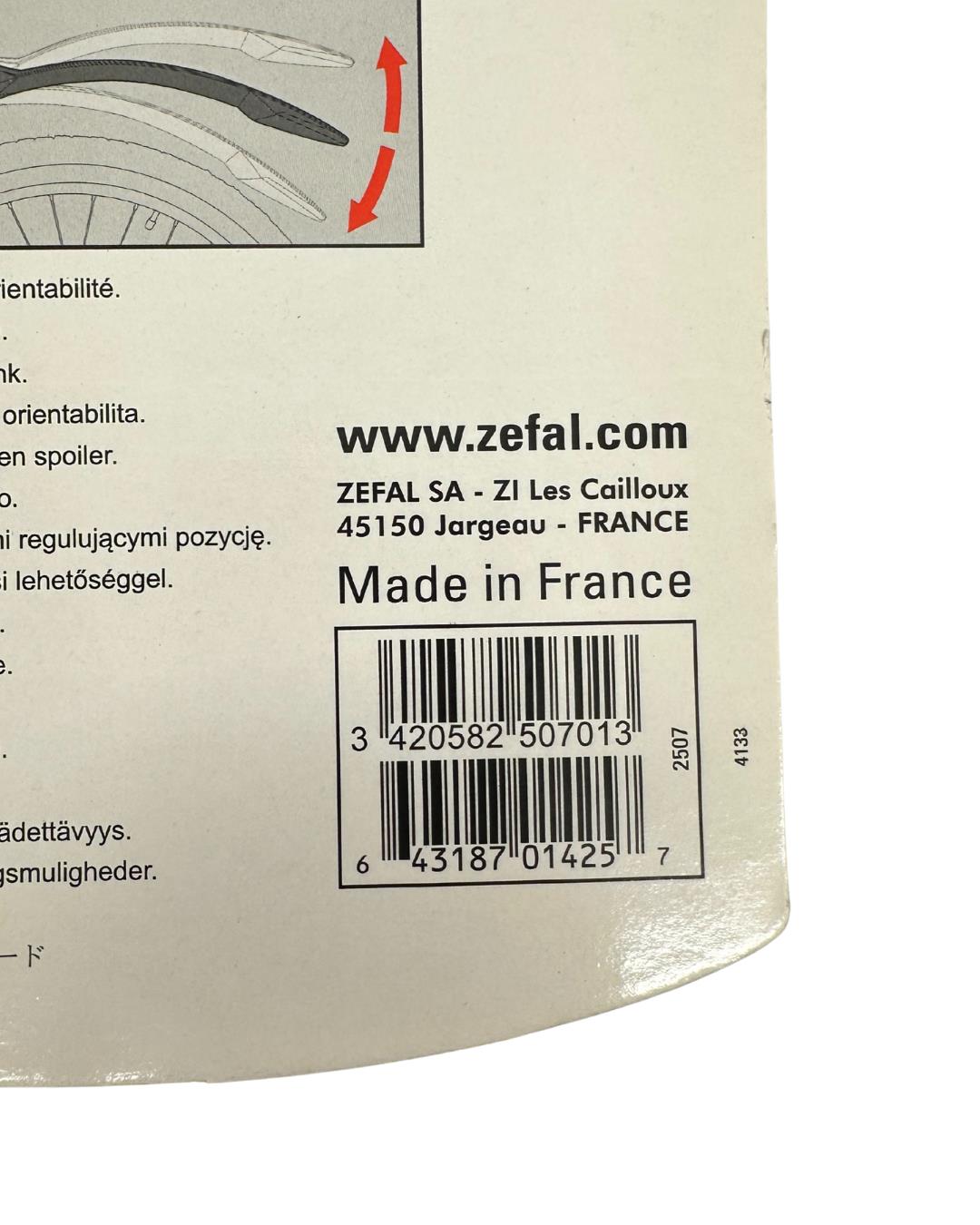 Zefal RM60+ rear mudguard technopolymer seatpost mount fender for 26-29 inch MTB, reflective ring