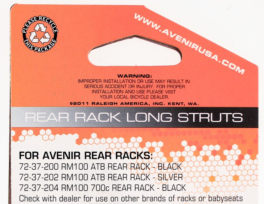 AVENIR Rear Rack Long Struts Steel for Rear Bike Bicycle Racks Silver NEW - Random Bike Parts
