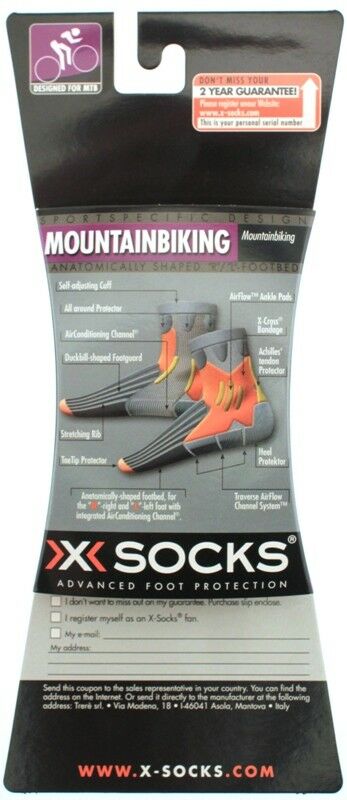 X-SOCKS MOUNTAIN BIKING MSRP $35 Short Sock US 3.5 - 6 EU 35 - 38 White NEW