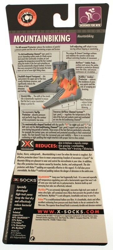 X-SOCKS MOUNTAIN BIKING MSRP $35 Short Sock US 3.5 - 6 EU 35 - 38 White NEW