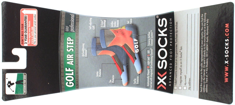 X-SOCKS GOLF AIR STEP Men's MSRP $32 Mid Sock US 3.5 - 6 EU 35 - 38 Pr Grey NEW