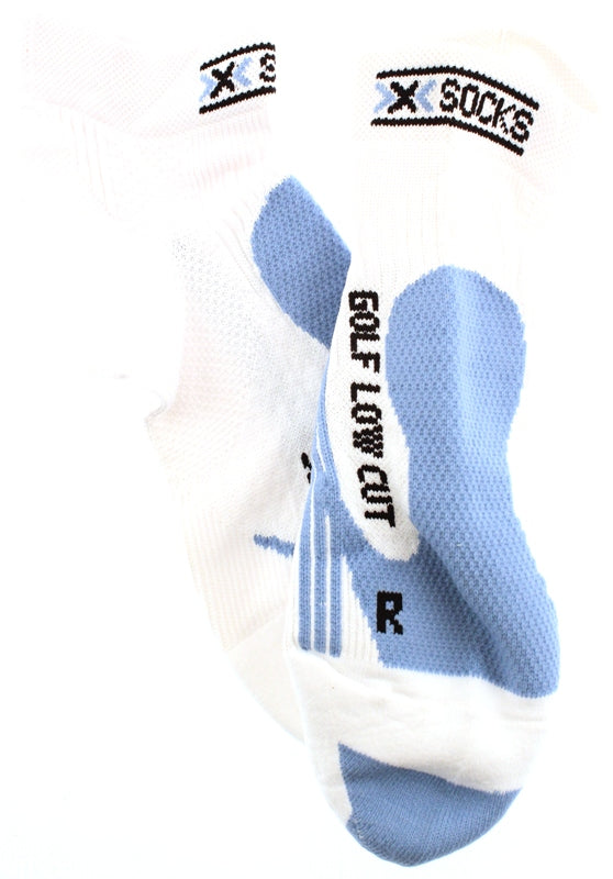 X-SOCKS GOLF Low Cut Women's MSRP $32 US 4.5 - 5.5 EU 35 - 36 Pr White Blue NEW