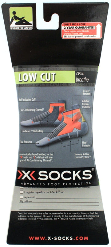 X-SOCKS LOW CUT Casual Breathe MSRP $24 US 11.5 - 13 EU 45 - 47 Black NEW